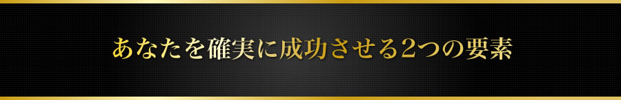 あなたを確実に成功させる2つの要素