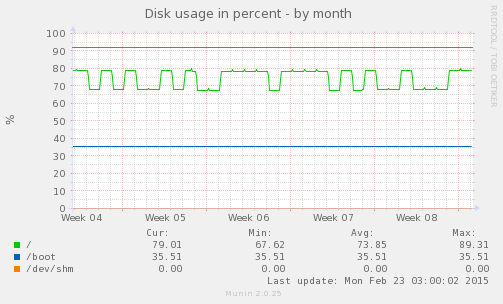 Disk usage in percent